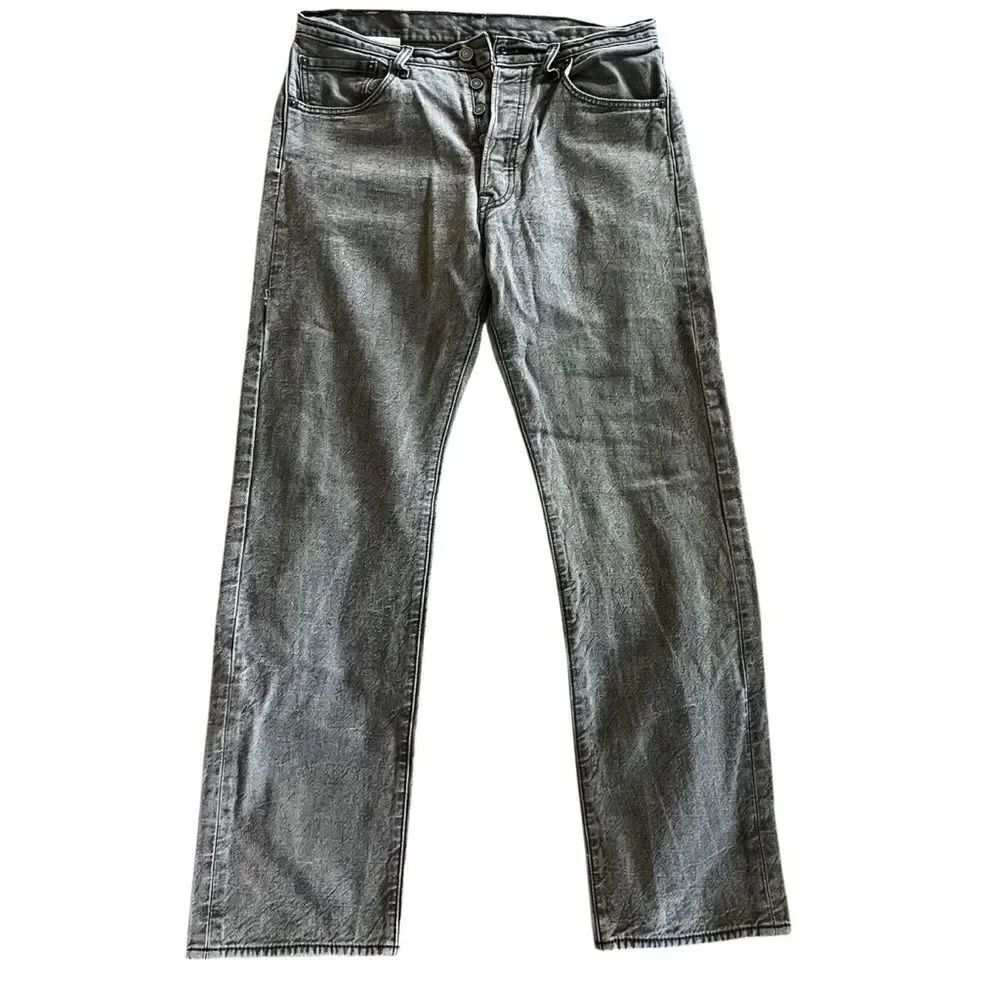Levi Strauss & Co. Men's Gray Jeans Yellow Backing Button Fly Size 34/34